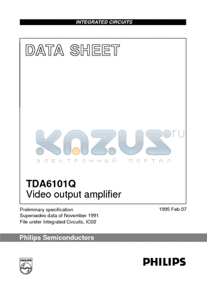 TDA6101 datasheet - Video output amplifier