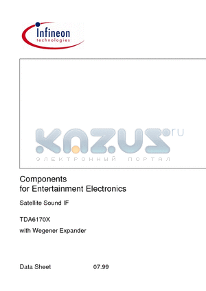 TDA6170X datasheet - Components for Entertainment Electronics, Satellite Sound IF