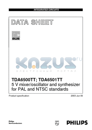 TDA6501TT datasheet - 5 V mixer/oscillator and synthesizer for PAL and NTSC standards