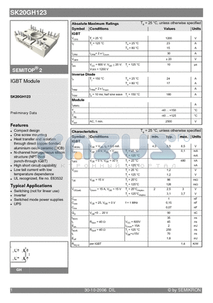 SK20GH123 datasheet - IGBT Module