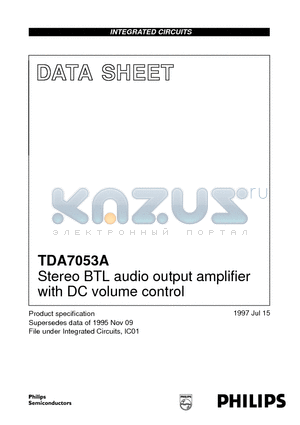 TDA7053AT datasheet - Stereo BTL audio output amplifier with DC volume control