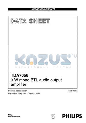 TDA7056 datasheet - 3 W mono BTL audio output amplifier