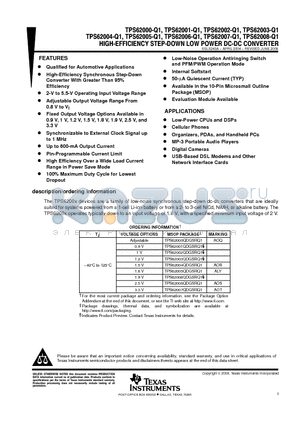 TPS62004QDGSRQ1 datasheet - HIGH-EFFICIENCY STEP-DOWN LOW POWER DC-DC CONVERTER