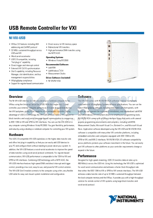 VXI-USB datasheet - VXIbus 3.0 features including A64 addressing and 2eVME protocol