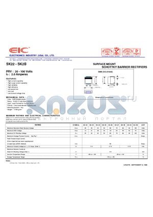 SK23 datasheet - SURFACE MOUNT SCHOTTKY BARRIER RECTIFIERS