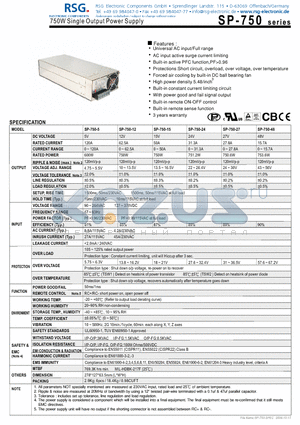 SP-750-27 datasheet - 750W Single Output Power Supply