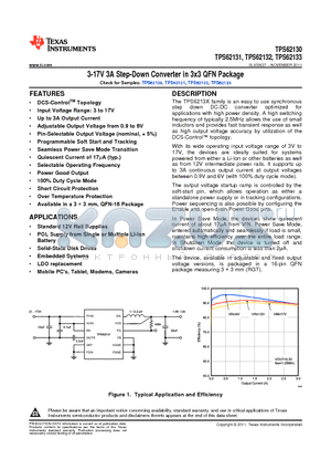 TPS62131RGTR datasheet - 3-17V 3A Step-Down Converter in 3x3 QFN Package