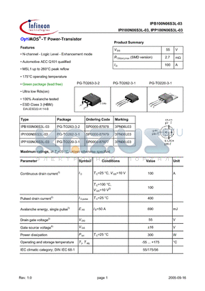 SP0000-87978 datasheet - OptiMOS^-T Power-Transistor