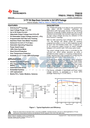 TPS62133RGT datasheet - 3-17V 3A Step-Down Converter in 3x3 QFN Package