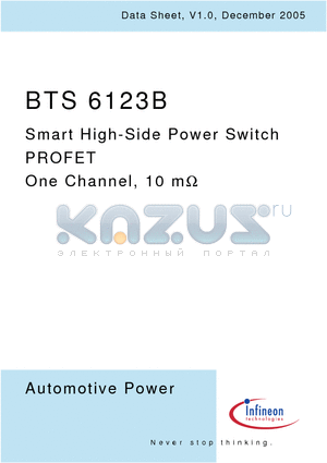 SP000092062 datasheet - Smart High-Side Power Switch PROFET One Channel, 10 m