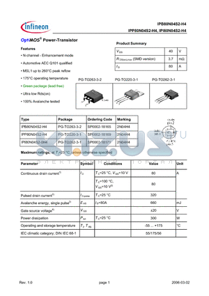 SP0002-18169 datasheet - OptiMOS^ Power-Transistor