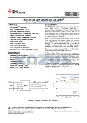 TPS62171DSGR datasheet - 3-17V 0.5A Step-Down Converter with DCS-ControlTM