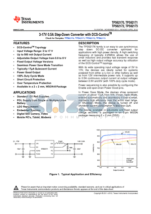 TPS62173DSG datasheet - 3-17V 0.5A Step-Down Converter with DCS-ControlTM