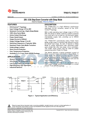 TPS62177DQCT datasheet - 28V, 0.5A Step-Down Converter with Sleep Mode