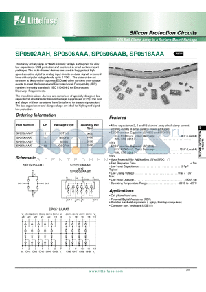 SP0506AAAT datasheet - Silicon Protection Circuits - TVS Rail Clamp Array in a Surface Mount Package