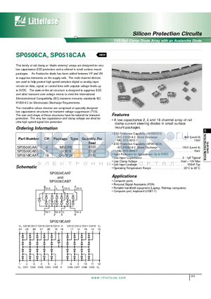 SP0506CA datasheet - Silicon Protection Circuits - TVS Rail Clamp Diode Array with an Avalanche Diode