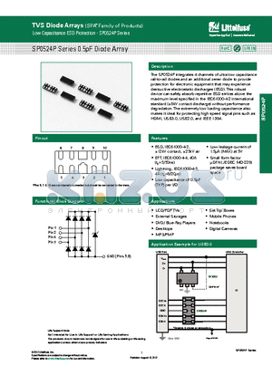 SP0524P datasheet - TVS Diode Arrays