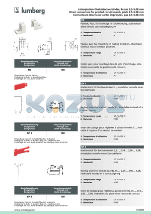 SP1 datasheet - Leiterplatten-Direktsteckverbinder, Raster 2,5-5,08 mm