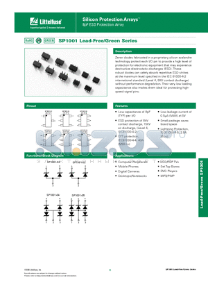 SP1001-02JTG datasheet - Silicon Protection Arrays