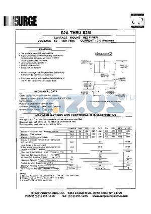 S2B datasheet - SURFACE MOUNT RECTIFIER VOLTAGE - 50 TO 1000 Volts CURRENT - 2.0 Ampere