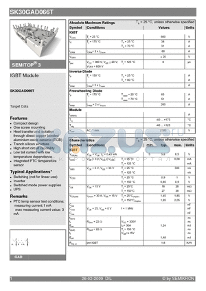 SK30GAD066T_09 datasheet - IGBT Module