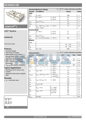 SK30GD128_06 datasheet - IGBT Module