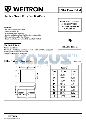 US1D datasheet - Surface Mount Ultra Fast Rectifiers