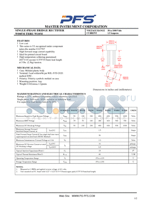 W005M datasheet - SINGLE-PHASE BRIDGE RECTIFIER