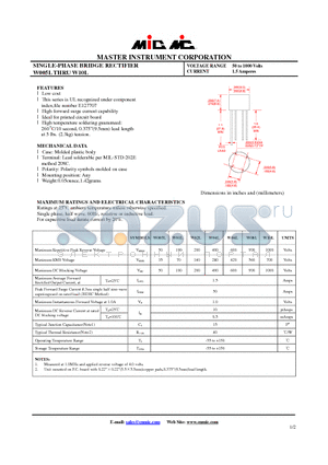 W01L datasheet - SINGLE-PHASE BRIDGE RECTIFIER