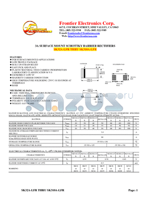 SK32A-LFR datasheet - 3A SURFACE MOUNT SCHOTTKY BARRIER RECTIFIERS