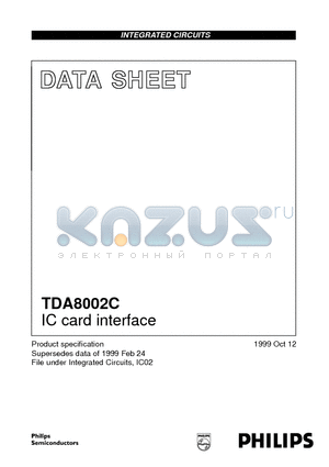 TDA8002CT/A datasheet - IC card interface