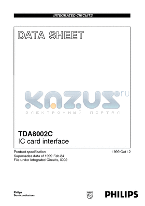 TDA8002CT/C datasheet - IC card interface