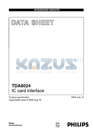 TDA8024 datasheet - IC card interface