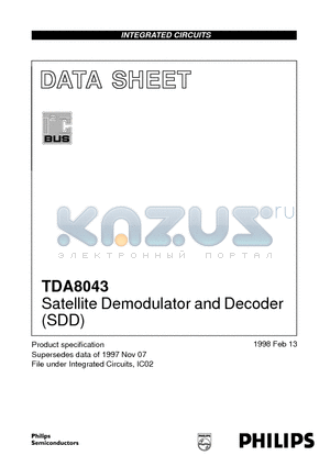 TDA8043H datasheet - Satellite Demodulator and Decoder SDD