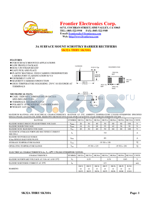 SK33A datasheet - 3A SURFACE MOUNT SCHOTTKY BARRIER RECTIFIERS