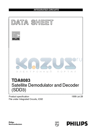 TDA8083 datasheet - Satellite Demodulator and Decoder SDD3