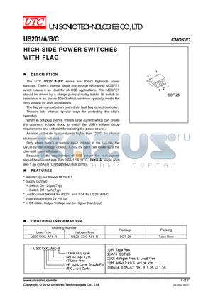 US201 datasheet - HIGH-SIDE POWER SWITCHES WITH FLAG