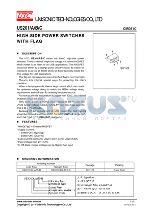 US201-A-B-C datasheet - HIGH-SIDE POWER SWITCHES WITH FLAG