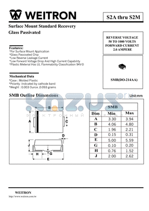 S2D datasheet - Surface Mount Standard Recovery Glass Passivated