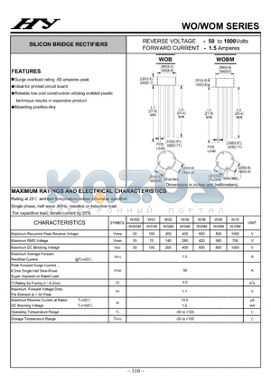 W04 datasheet - SILICON BRIDGE RECTIFIERS