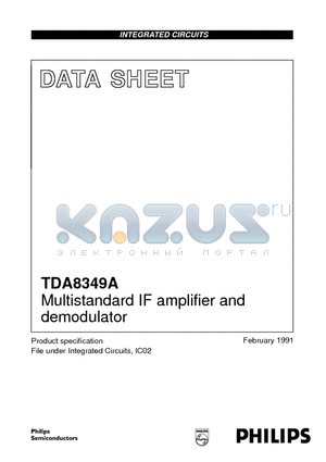 TDA8349A datasheet - Multistandard IF amplifier and demodulator