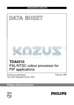 TDA8310 datasheet - PAL/NTSC colour processor for PIP applications