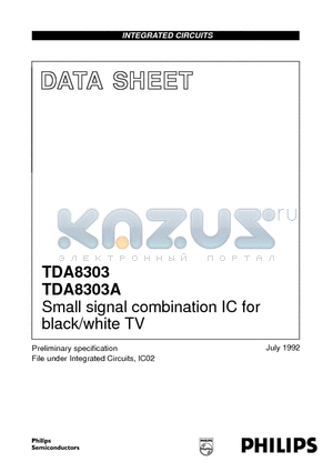 TDA8303A datasheet - Small signal combination IC for black/white TV