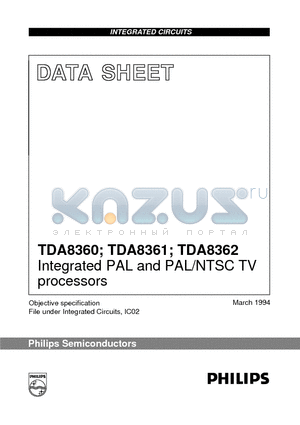 TDA8362 datasheet - Integrated PAL and PAL/NTSC TV processors