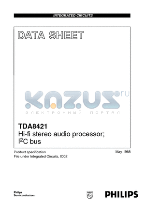 TDA8421 datasheet - Hi-fi stereo audio processor; I2C bus