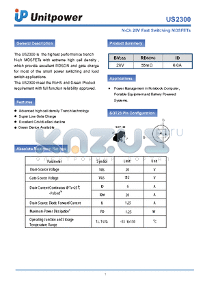 US2300 datasheet - N-Ch 20V Fast Switching MOSFETs