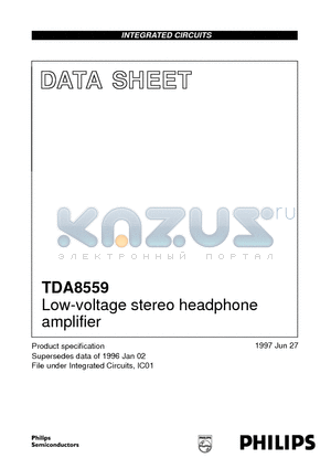 TDA8559 datasheet - Low-voltage stereo headphone amplifier