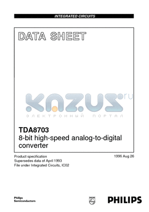 TDA8703 datasheet - 8-bit high-speed analog-to-digital converter