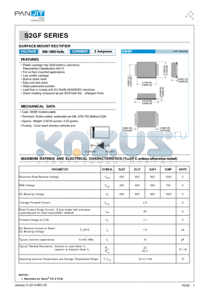 S2GF_00001 datasheet - SURFACE MOUNT RECTIFIER