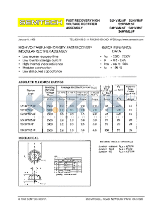 S2HVM2.5F datasheet - FAST RECOVERY HIGH VOLTAGE RECTIFIER ASSEMBLY